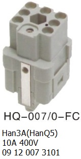 HQ-007-FC H3A Han3A(HanQ5) 10A 400V 09 12 007 3101 crimp 7P+E female-OUKERUI-SMICO-Harting-Heavy-duty-connector.jpg